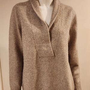 Soft Surroundings Elegant Beige Cowl Neck Sweater